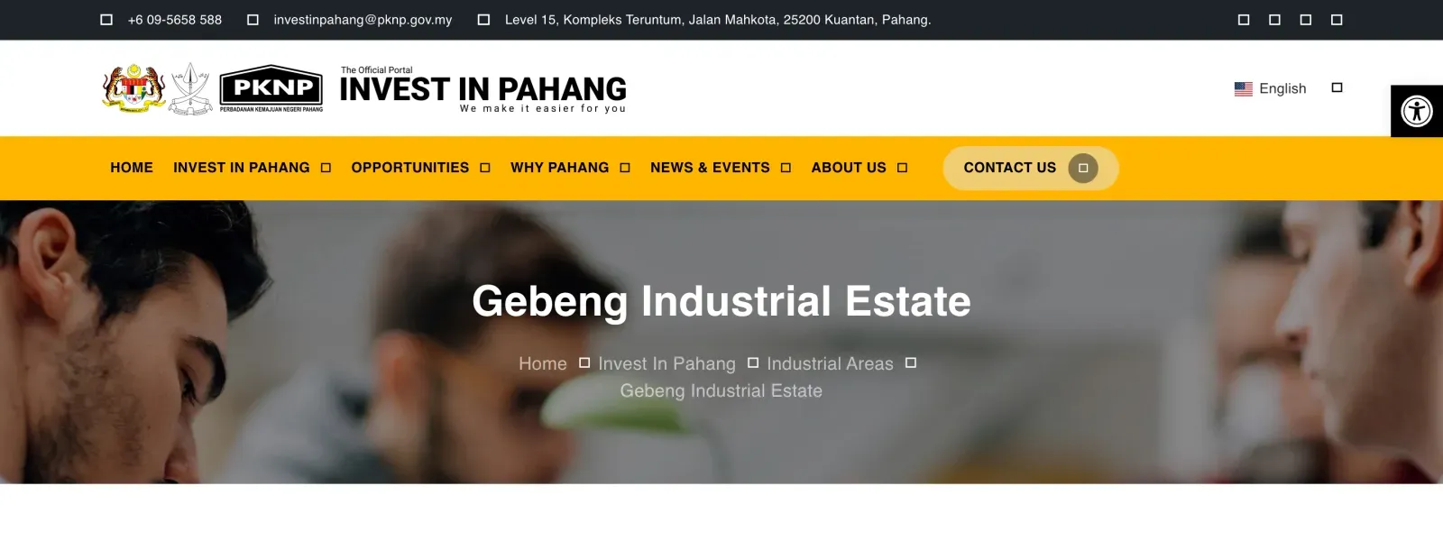 Industrial estate page for Gebeng