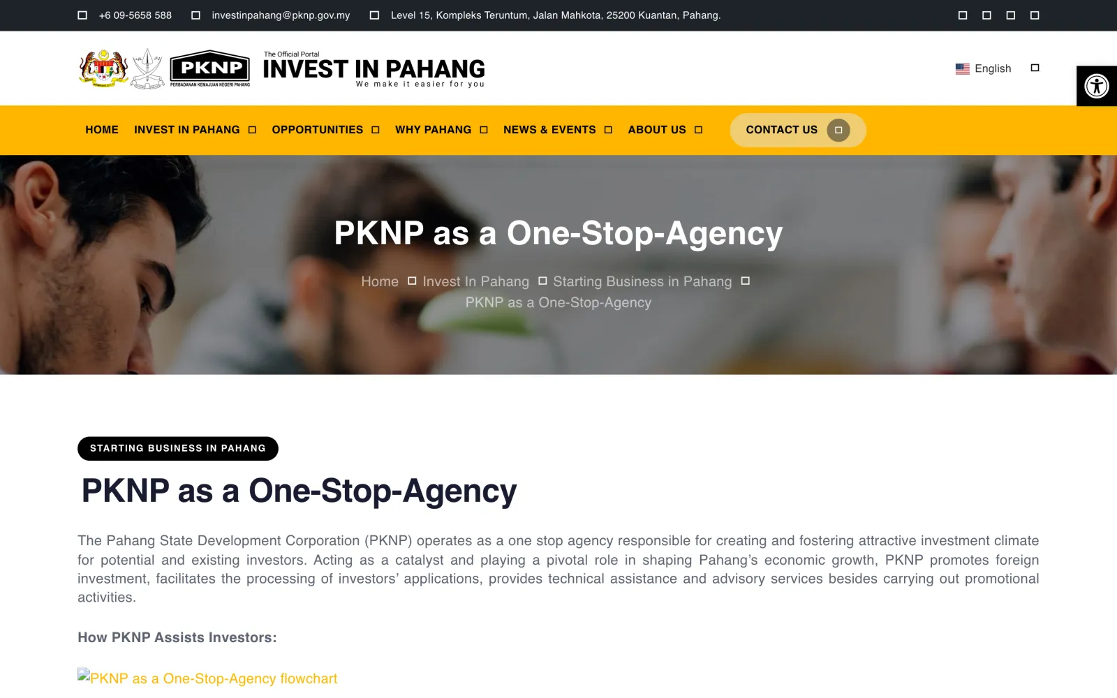 PKNP as a One-Stop-Agency, the investor services page